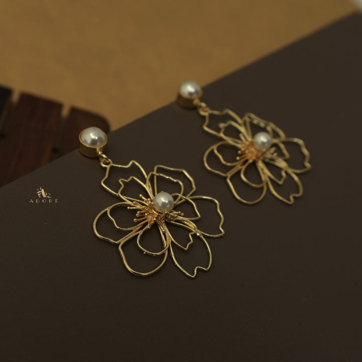 Rosline Flower Pearl Earring