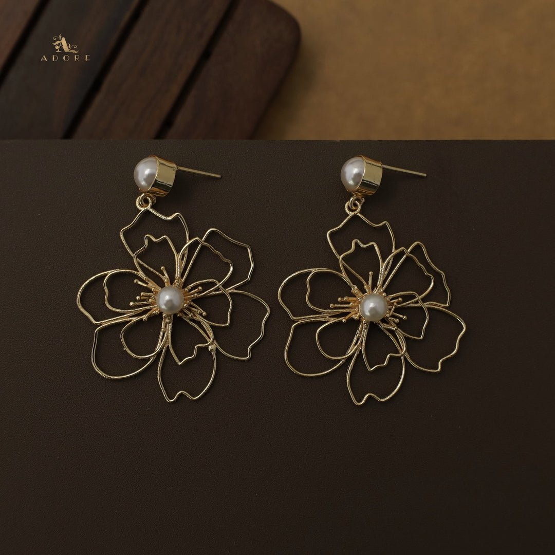 Rosline Flower Pearl Earring