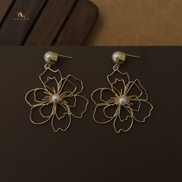 Rosline Flower Pearl Earring