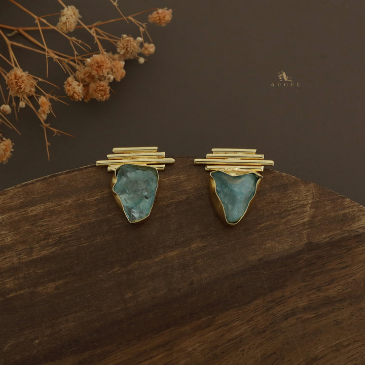 Sticky Lines Dyed Stone Earring