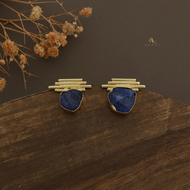 Sticky Lines Dyed Stone Earring