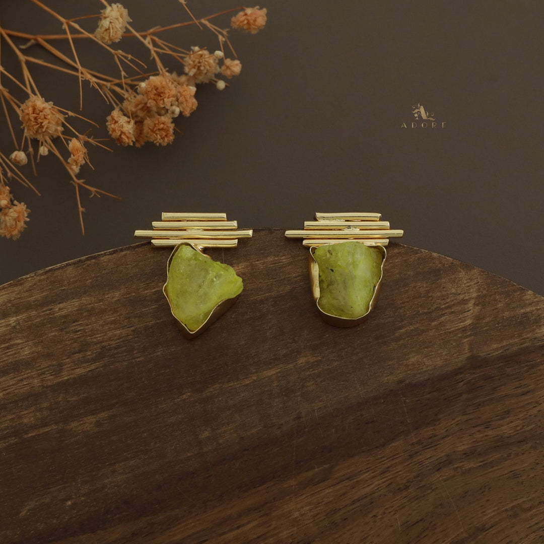 Sticky Lines Dyed Stone Earring