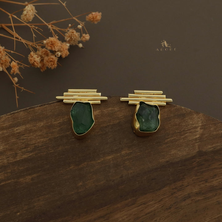 Sticky Lines Dyed Stone Earring