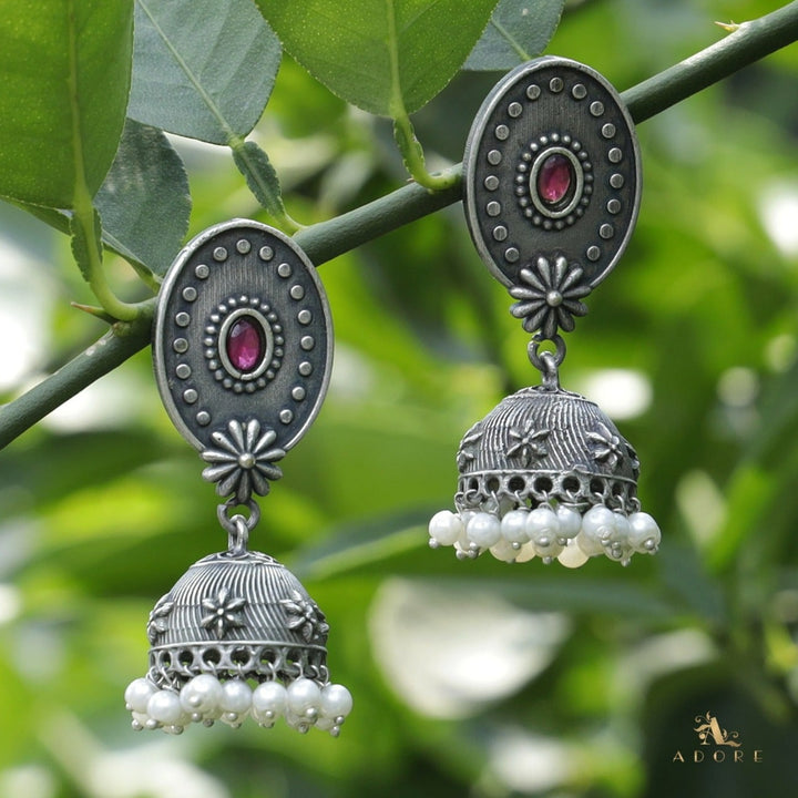 Abhaya Antique Oval Jhumka