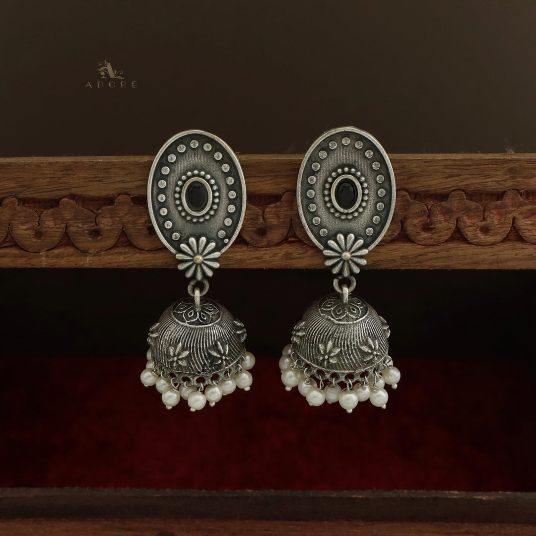 Abhaya Antique Oval Jhumka