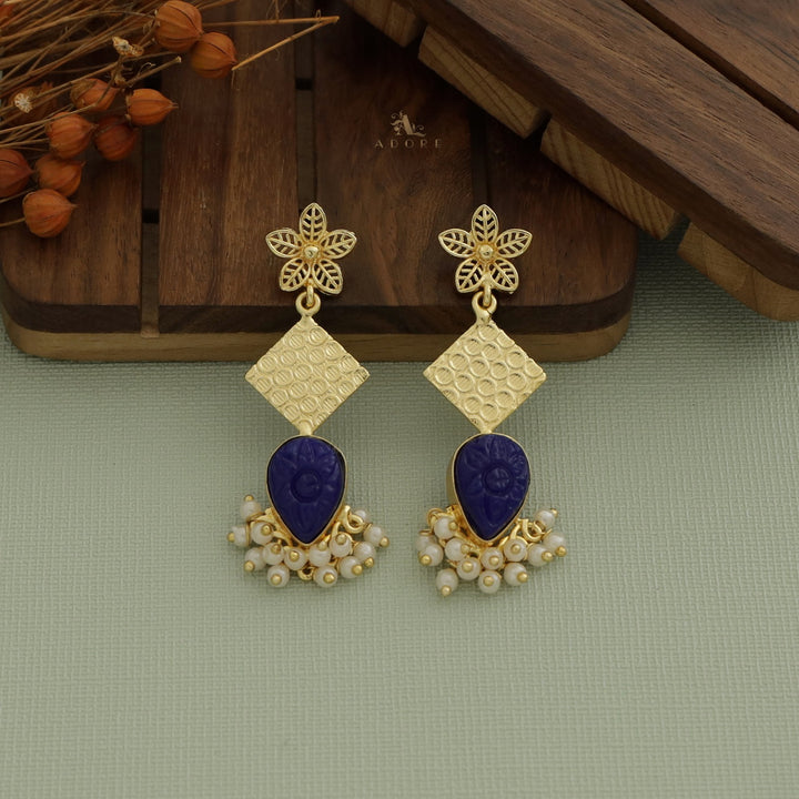 Flora Bubble Diamond Drop Pearl Earring