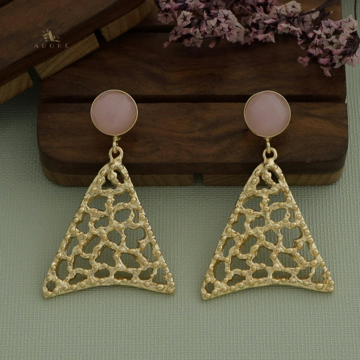 Maveria Round Glossy Triangle Earring