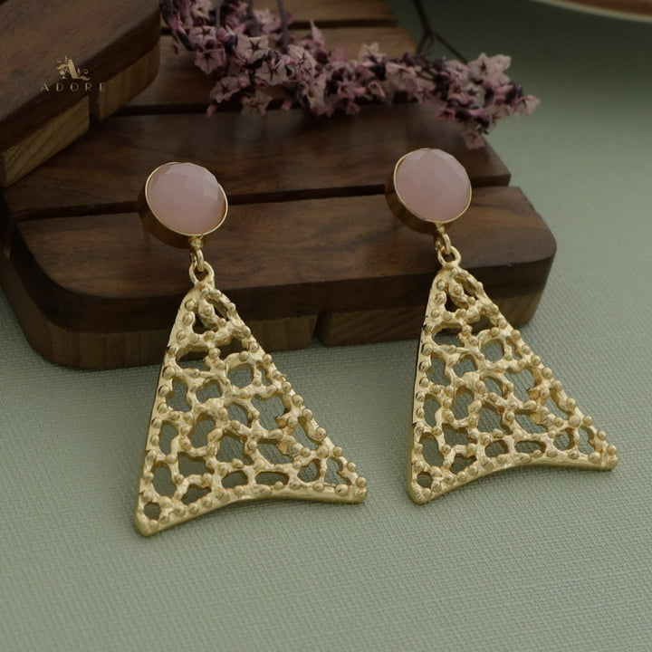 Maveria Round Glossy Triangle Earring