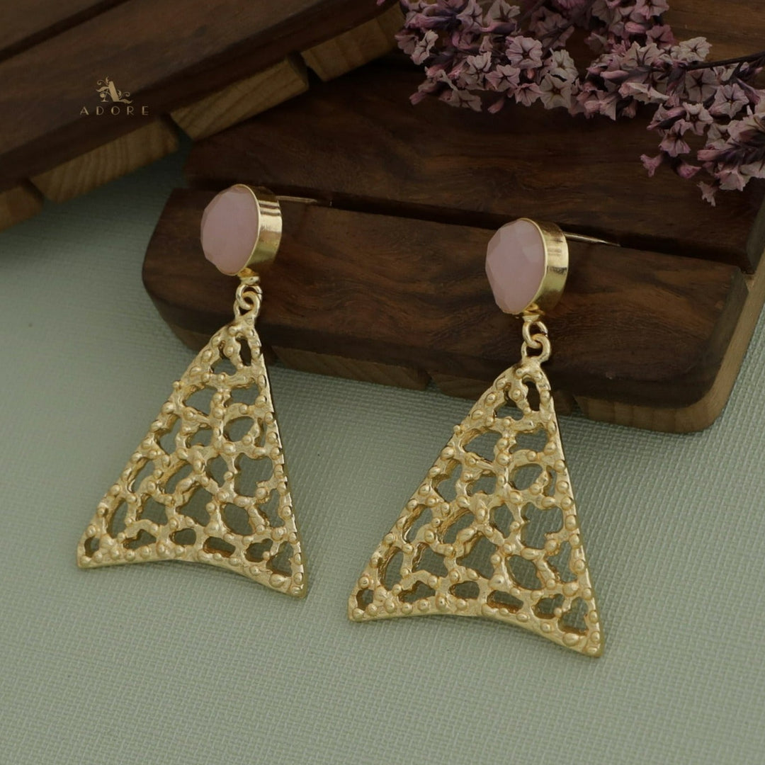 Maveria Round Glossy Triangle Earring