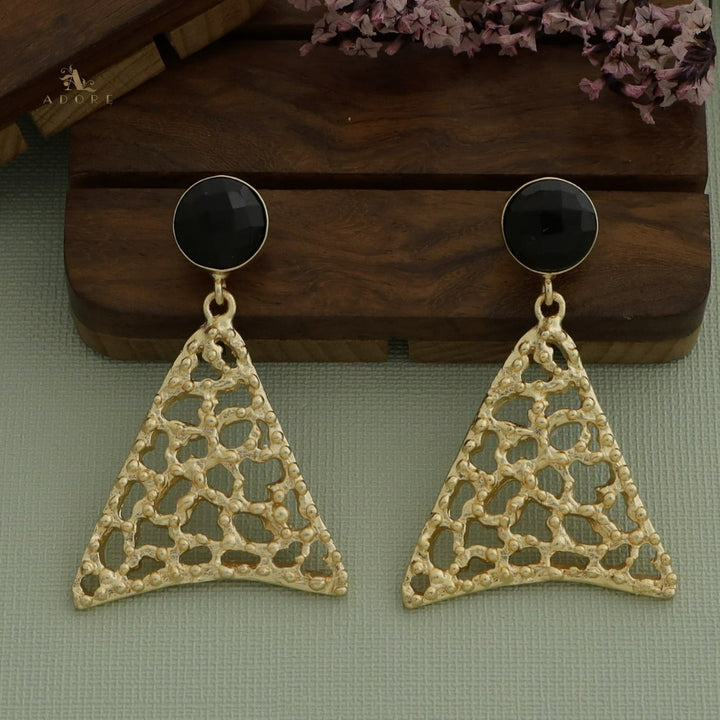 Maveria Round Glossy Triangle Earring