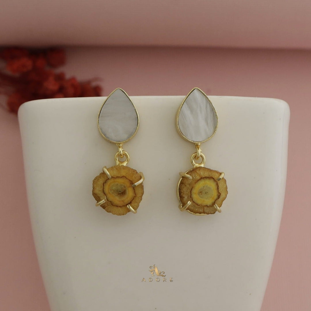 Tena Glossy Drop + Solar Agate Earring