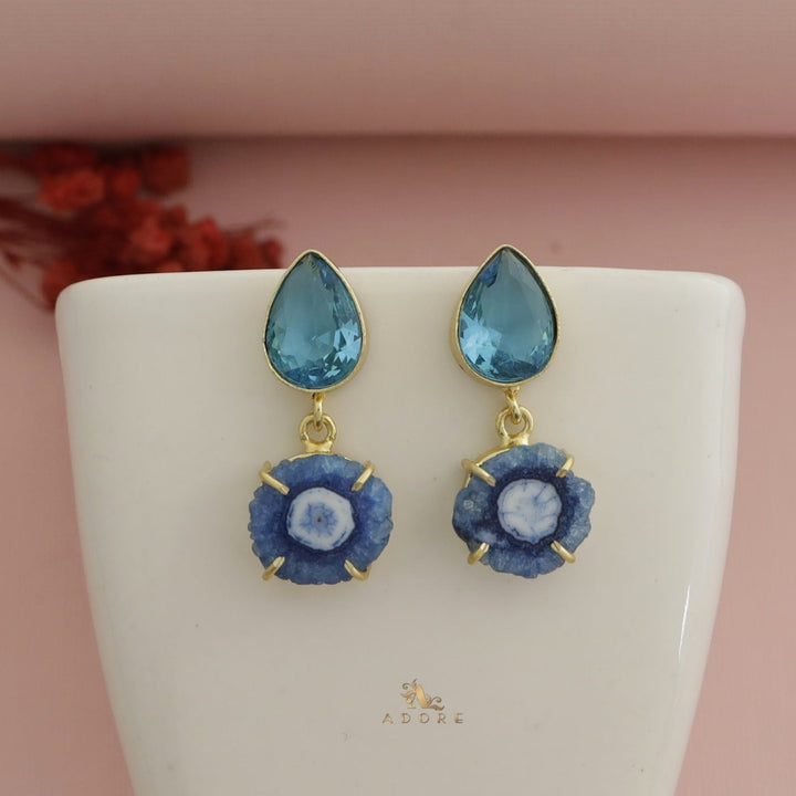 Tena Glossy Drop + Solar Agate Earring