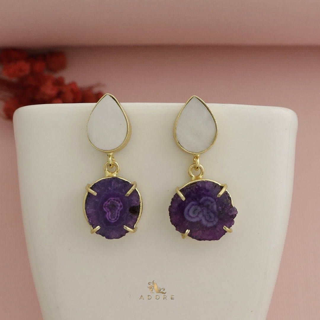 Tena Glossy Drop + Solar Agate Earring