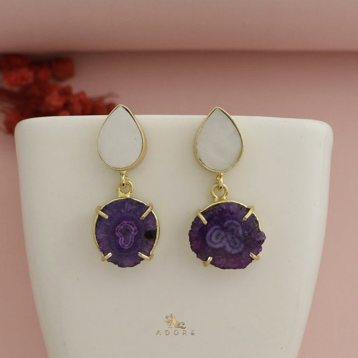 Tena Glossy Drop + Solar Agate Earring