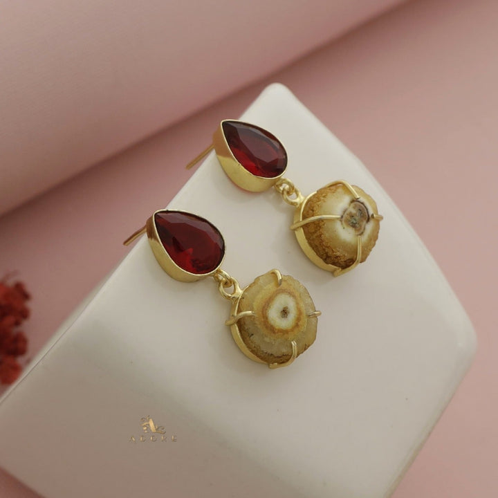 Tena Glossy Drop + Solar Agate Earring