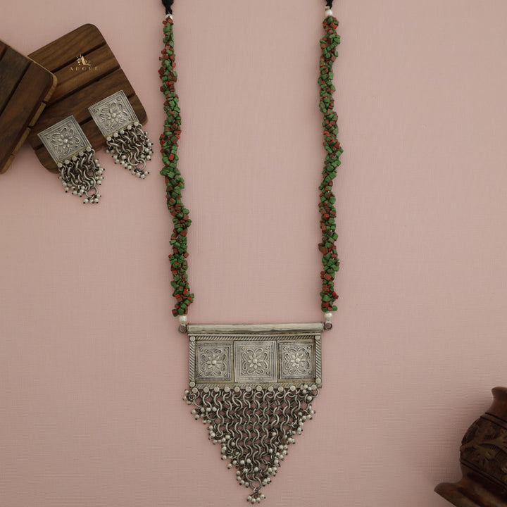 Adwitiya Antique Long Neckpiece With Earring