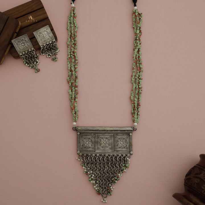 Adwitiya Antique Long Neckpiece With Earring