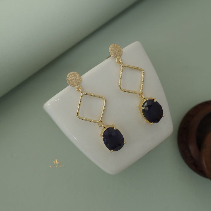 Xia Textured Glossy Oval Earring