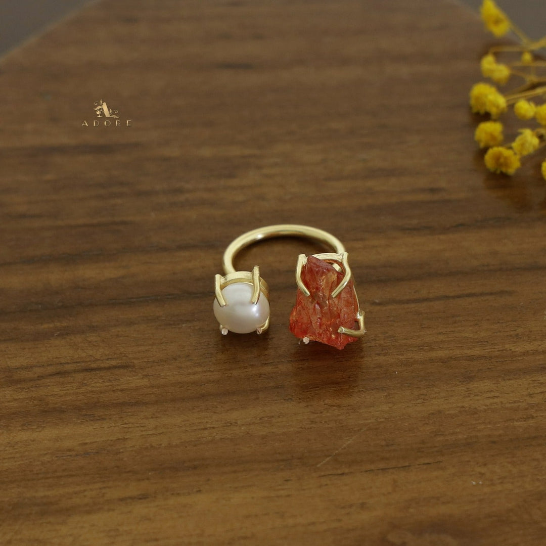Eza Dyed Stone Plus Pearl Ring