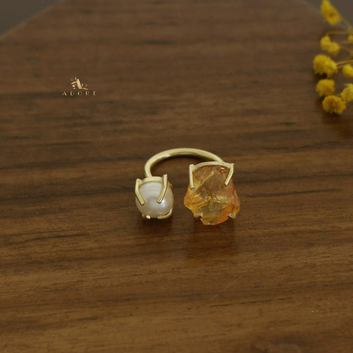 Eza Dyed Stone Plus Pearl Ring