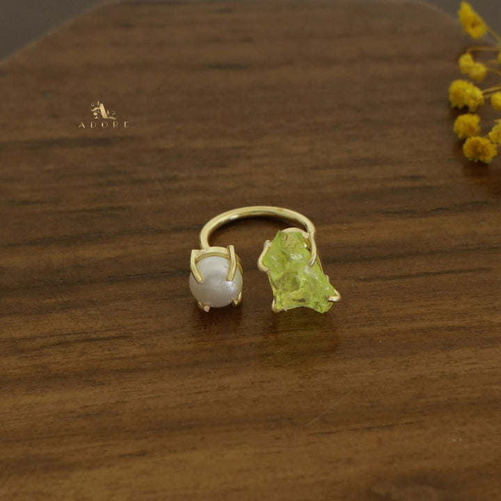 Eza Dyed Stone Plus Pearl Ring