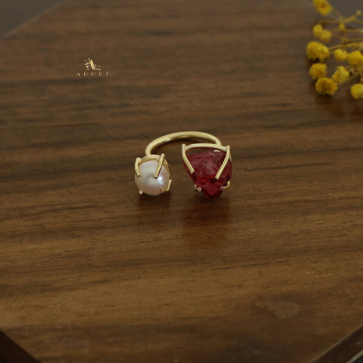 Eza Dyed Stone Plus Pearl Ring