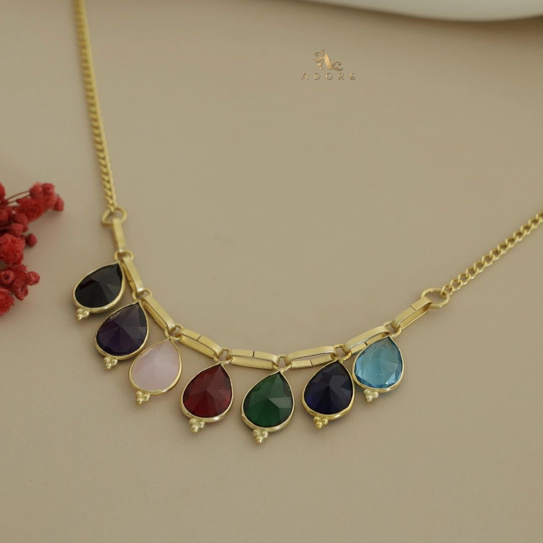 Rainbow Chainy Glossy Drops Neckpiece