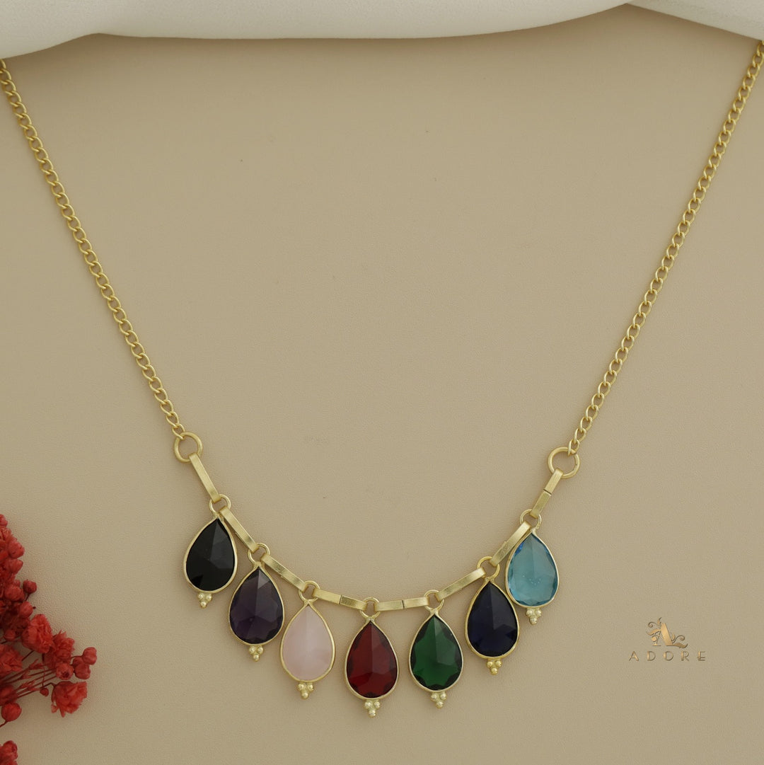 Rainbow Chainy Glossy Drops Neckpiece