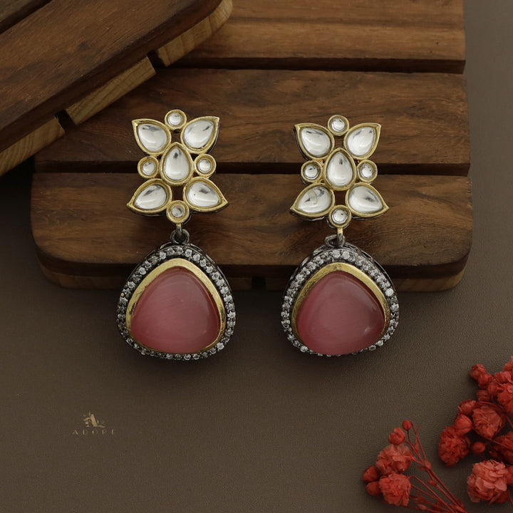 Thelima Dual Tone Kundan Neckpiece With Earring