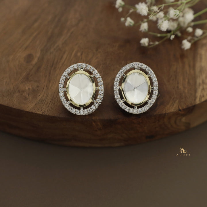 Sravina Polki kundan Oval Earring