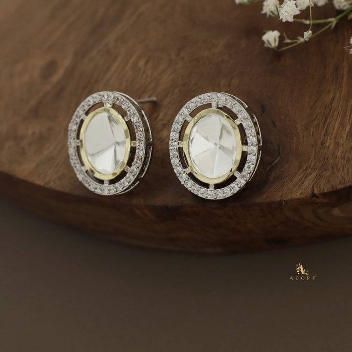 Sravina Polki kundan Oval Earring