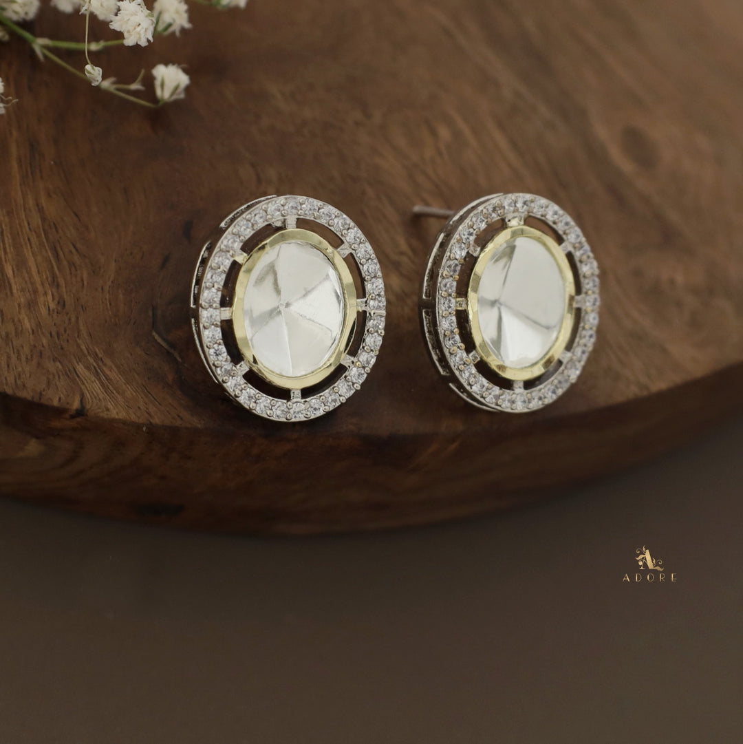 Sravina Polki kundan Oval Earring
