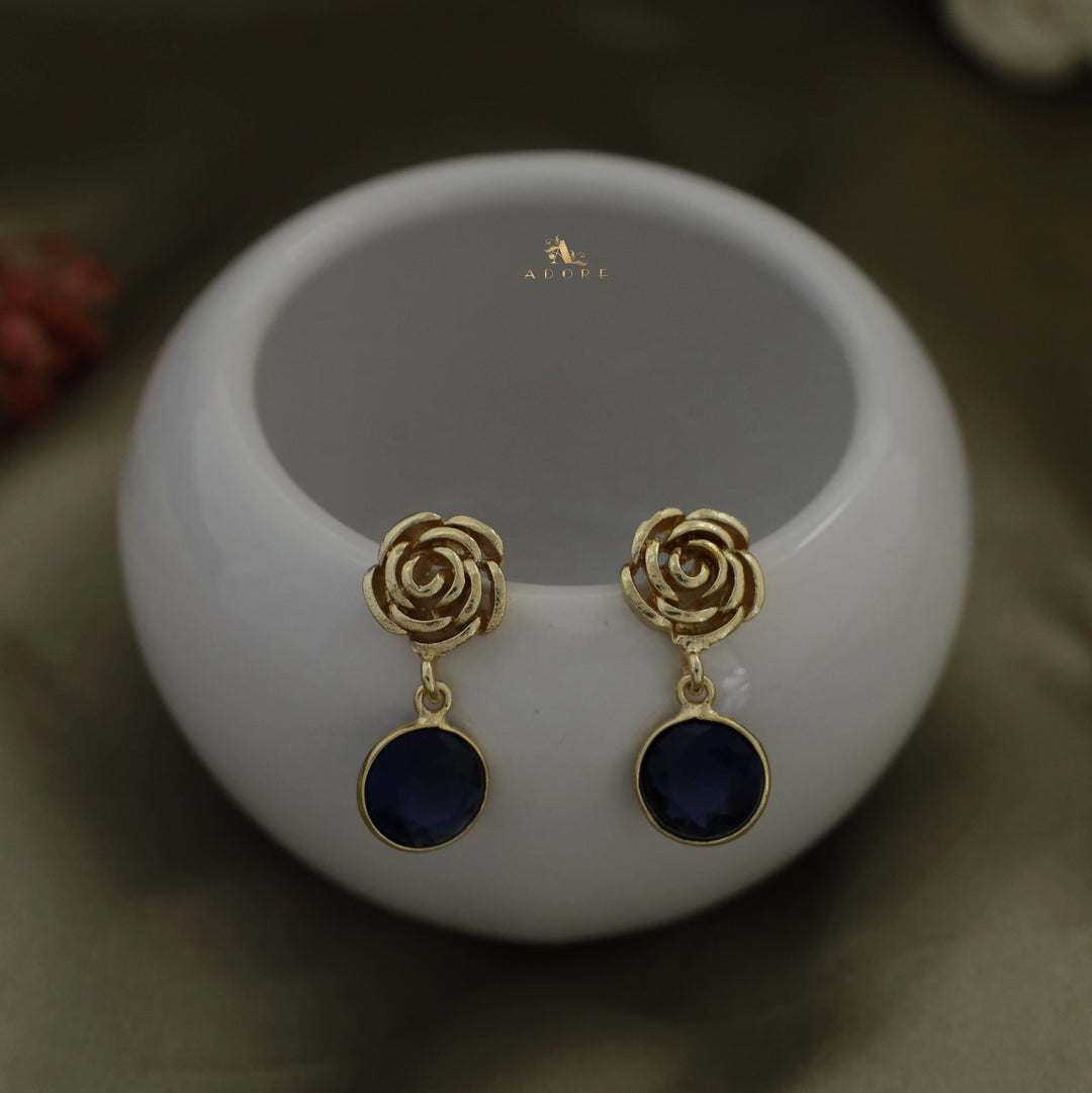 ROSETTE ROUND GLOSSY EARRING