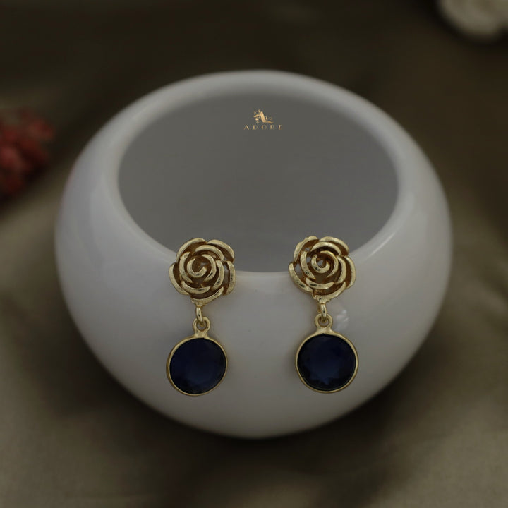 ROSETTE ROUND GLOSSY EARRING