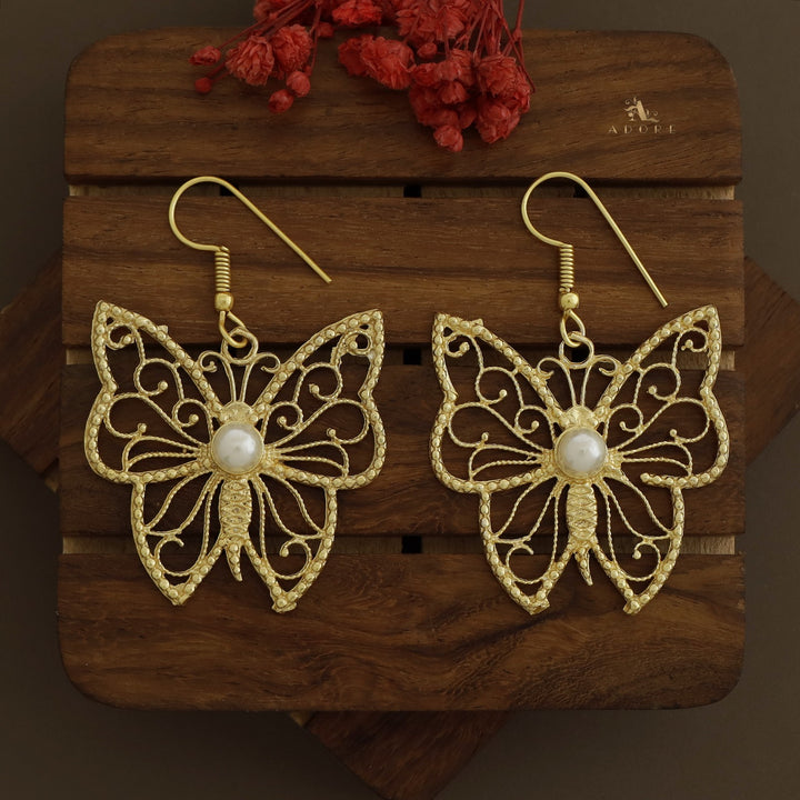 Adonis Golden Butterfly Pearl Drop