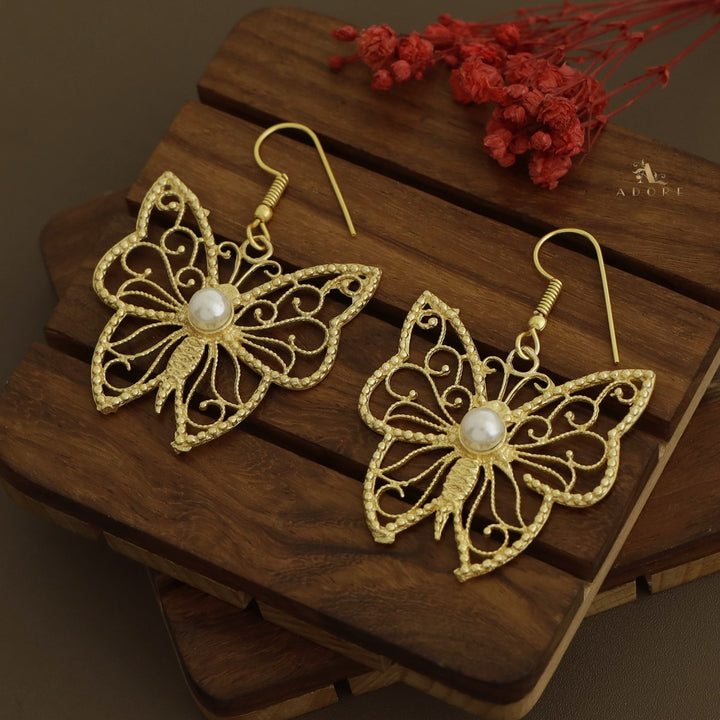 Adonis Golden Butterfly Pearl Drop