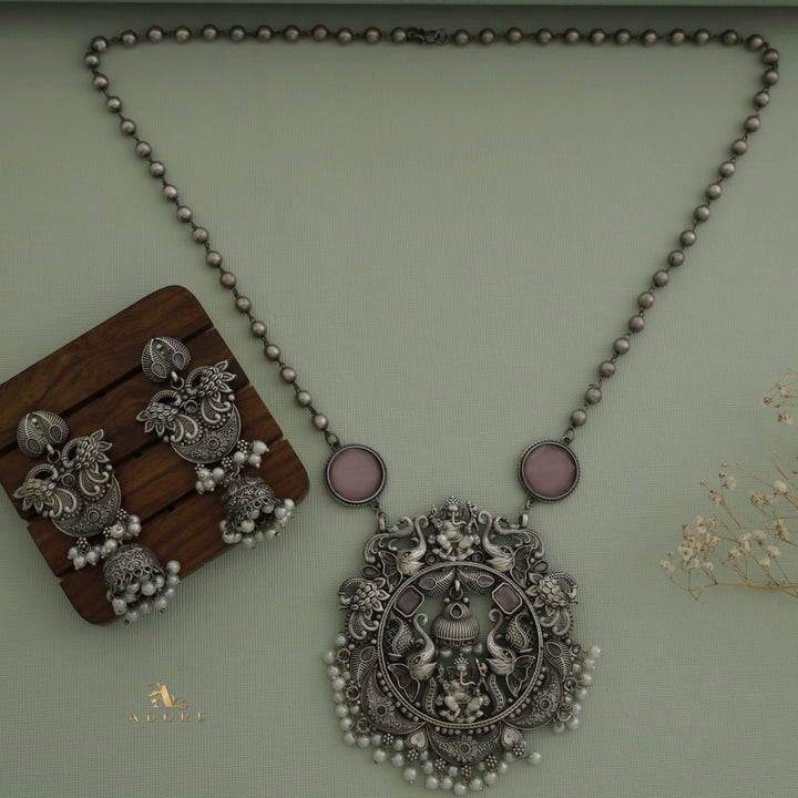 Navika Ganesha Antique Neckpiece With Earring