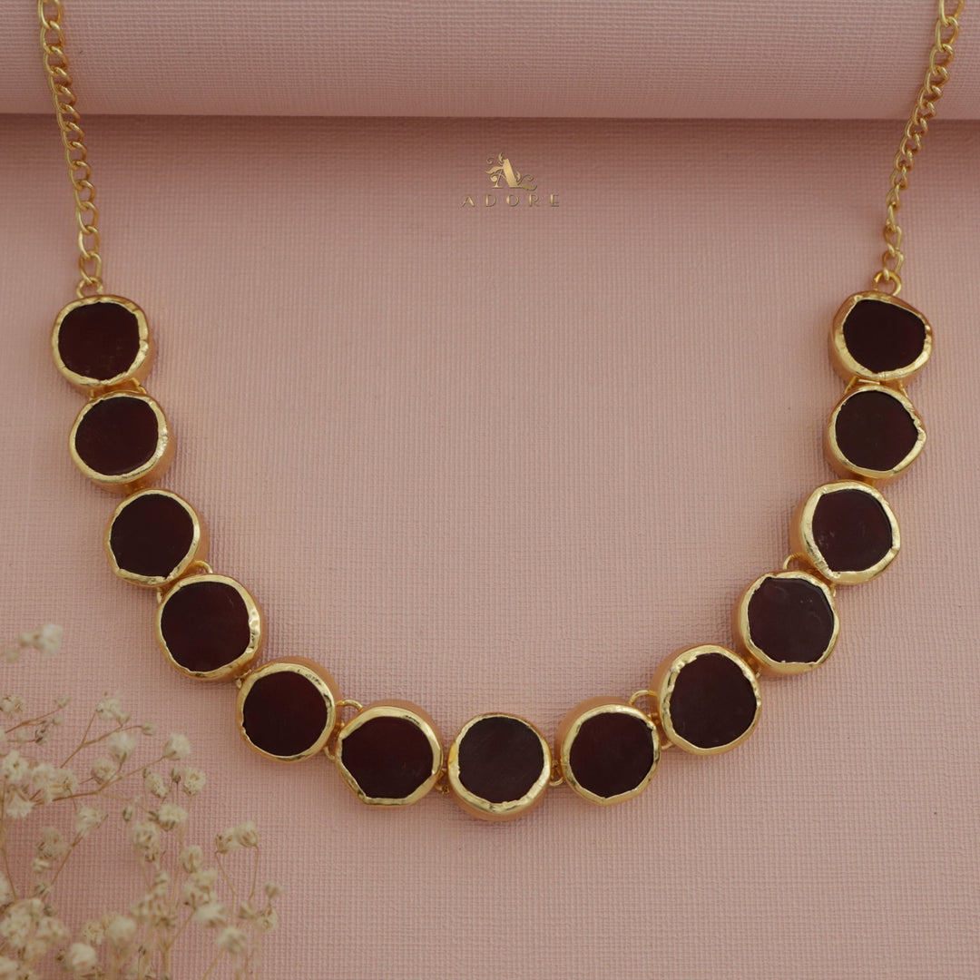 Esmera Round Raw Stone Choker / Short Neckpiece