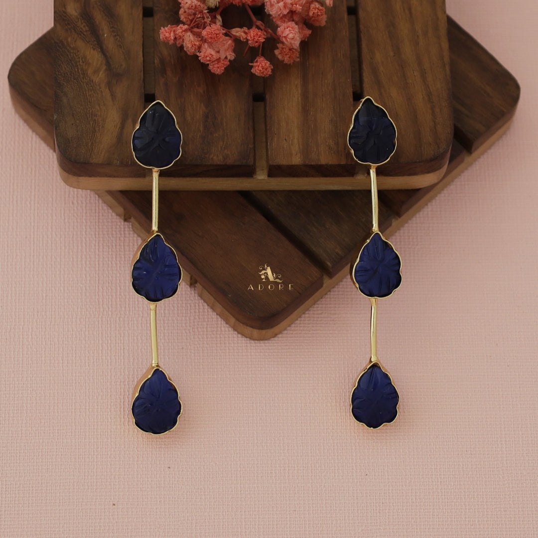 3 Stem Carved Earring