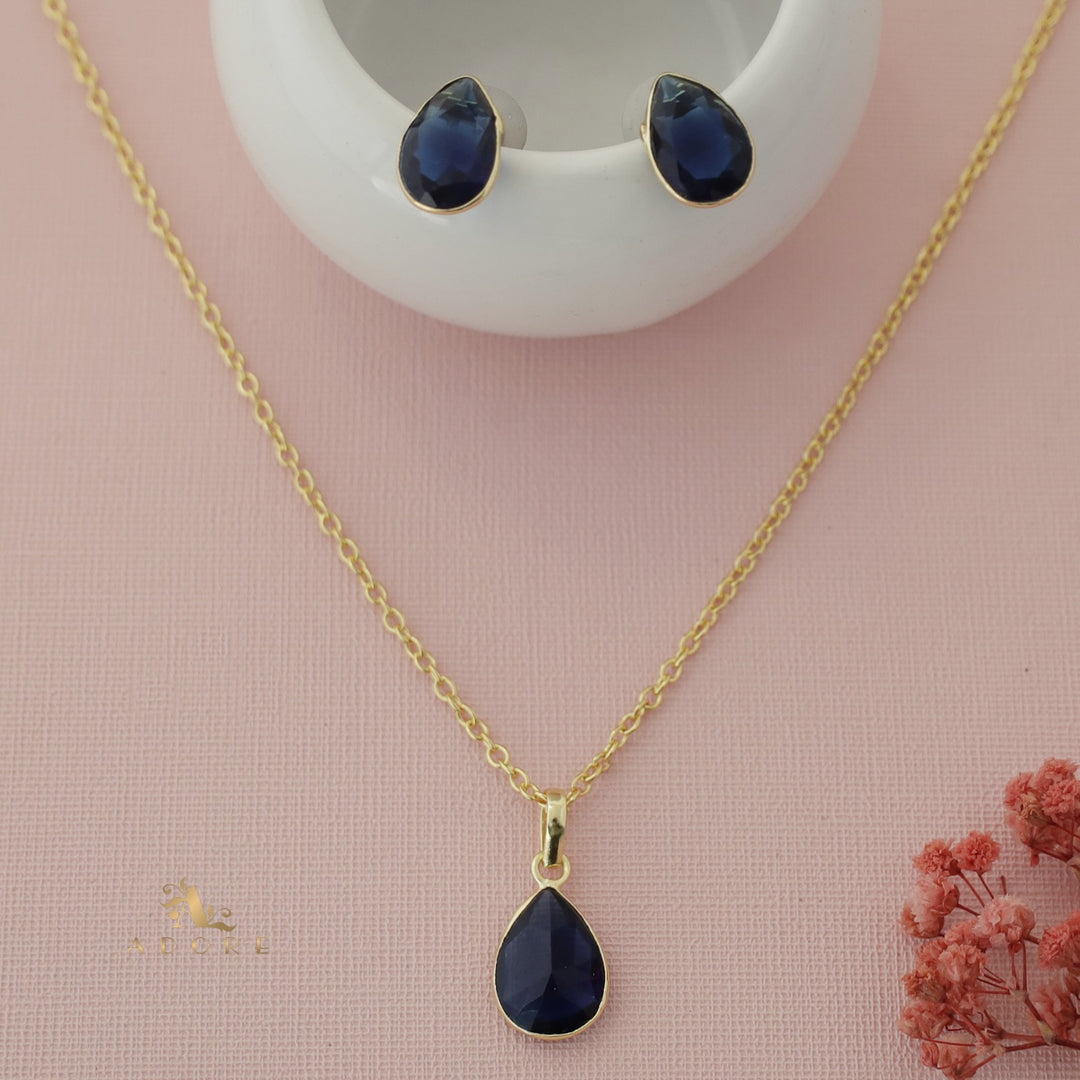 Seira Glossy Drop Neckpiece With Stud