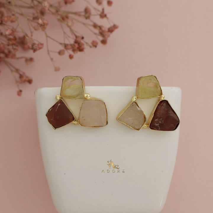 Ayra 3 Raw Stone Earring