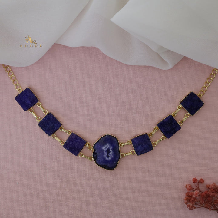 Lavani Solar Agate + Druzy Choker / Short Neckpiece