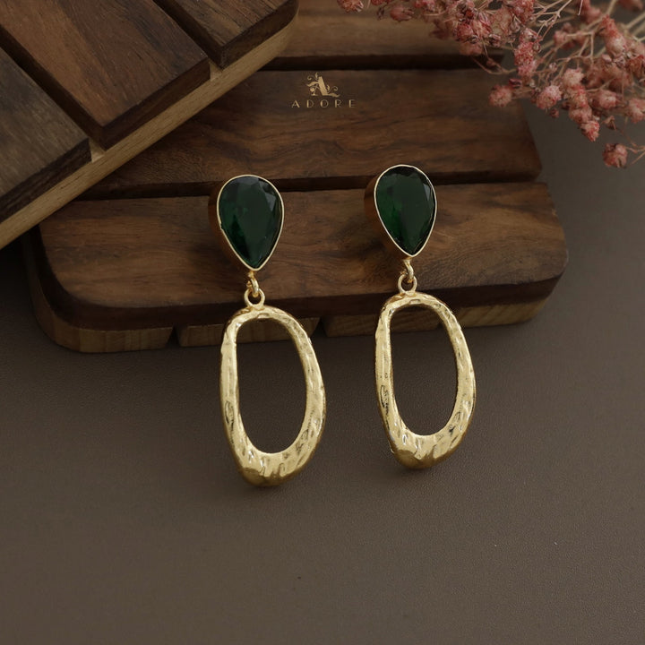 Hammered Aneira Glossy Drop Earring