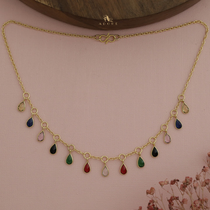 Multicolour Izora Glossy Rain Drops Neckpiece