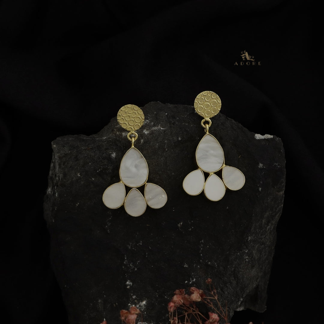 Golden Bubble MOP Drop Earring