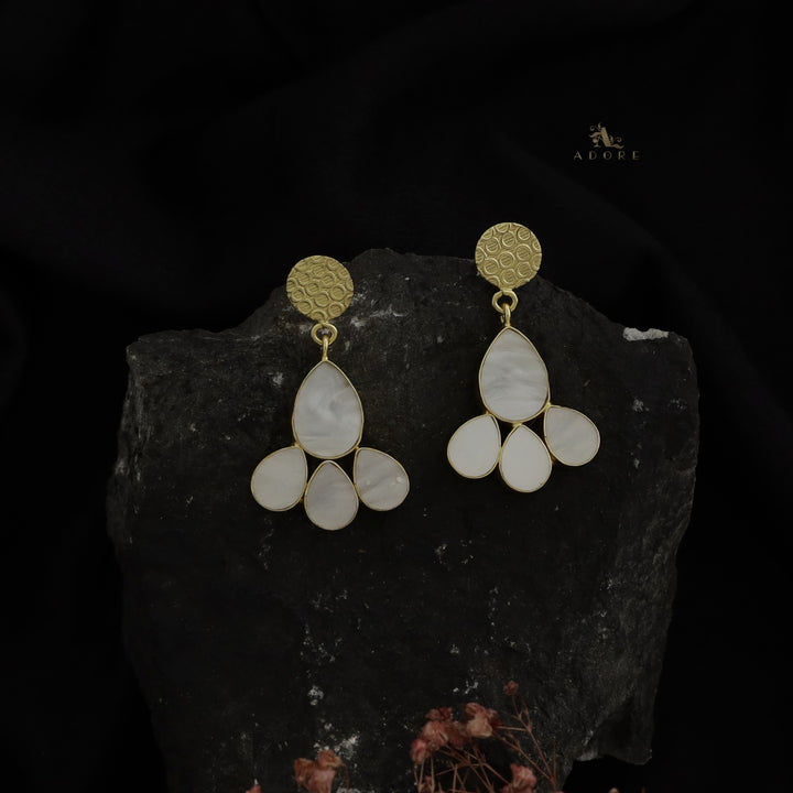 Golden Bubble MOP Drop Earring