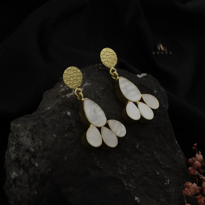 Golden Bubble MOP Drop Earring