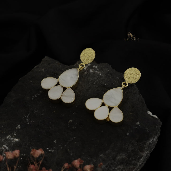 Golden Bubble MOP Drop Earring