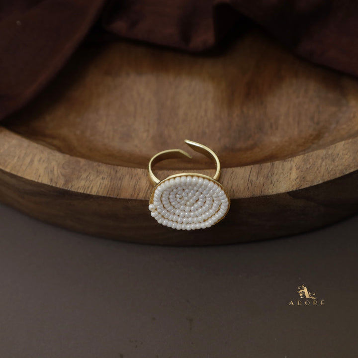 Nastha Spiral Pearl Ring