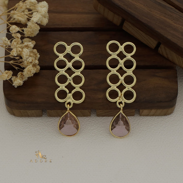 Mehnaz Golden Circles Glossy Drop Earring